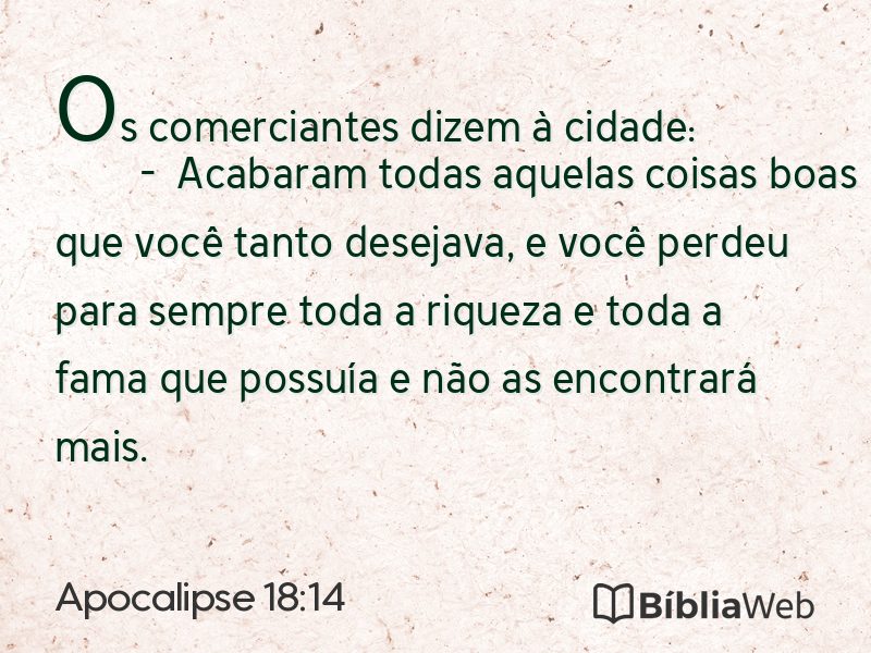 Apocalipse 18:14 em imagem para compartilhar