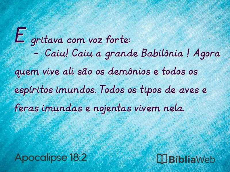 Apocalipse 18:2 em imagem para compartilhar