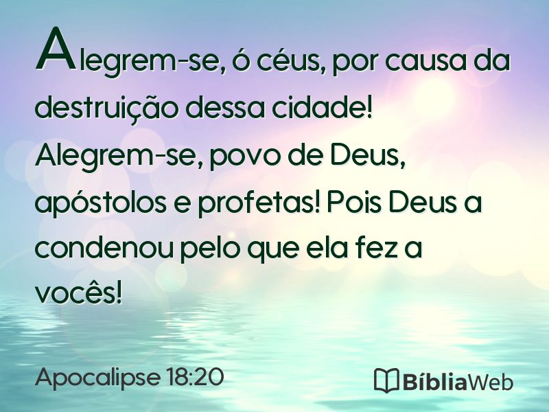 Apocalipse 18:20 em imagem para compartilhar