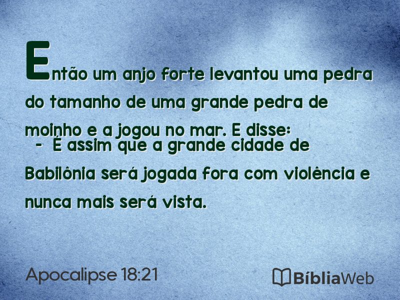 Apocalipse 18:21 em imagem para compartilhar