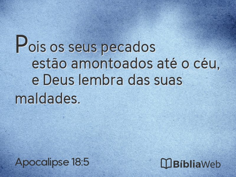 Apocalipse 18:5 em imagem para compartilhar