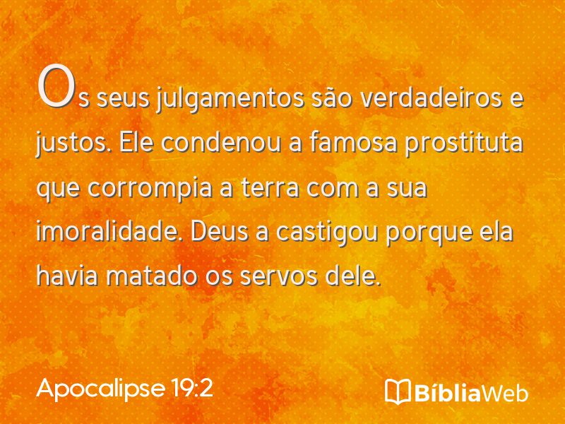 Apocalipse 19:2 em imagem para compartilhar