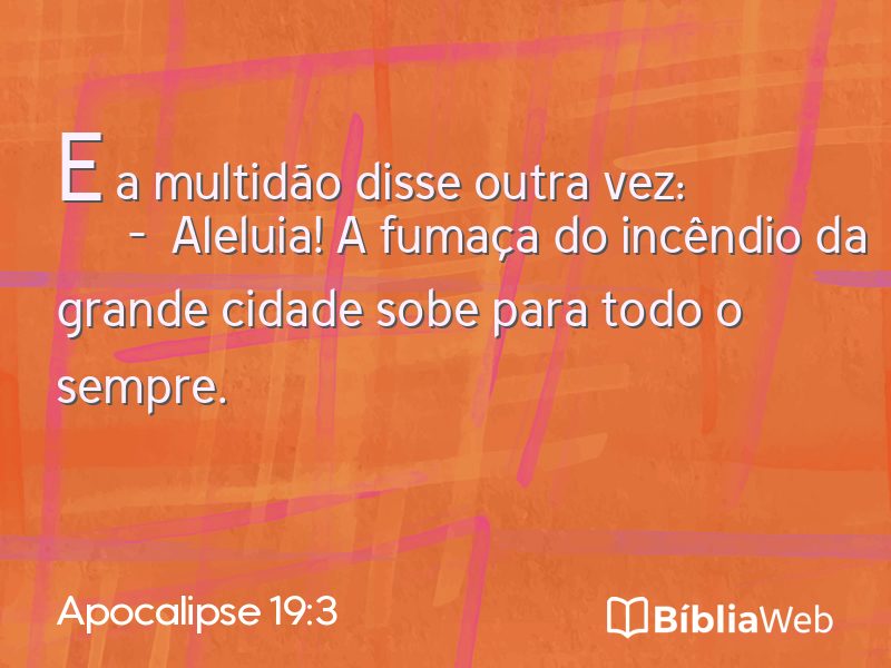 Apocalipse 19:3 em imagem para compartilhar