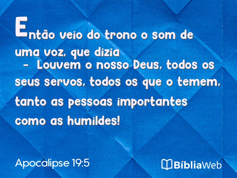 Apocalipse 19:5 em imagem para compartilhar