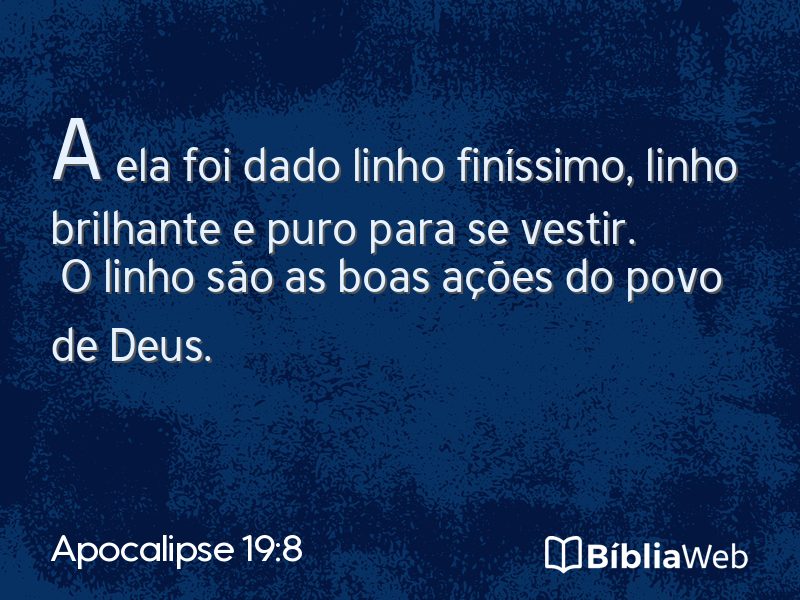 Apocalipse 19:8 em imagem para compartilhar