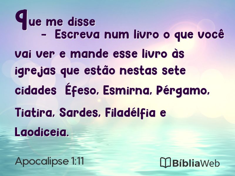 Apocalipse 1:11 em imagem para compartilhar