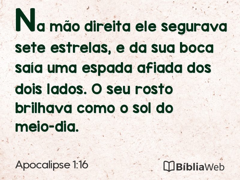 Apocalipse 1:16 em imagem para compartilhar