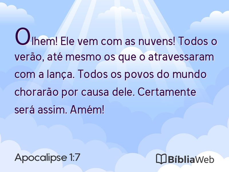 Apocalipse 1:7 em imagem para compartilhar