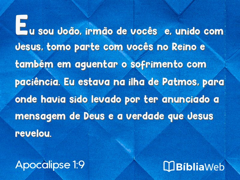 Apocalipse 1:9 em imagem para compartilhar