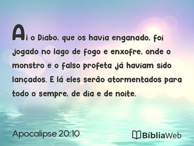 Apocalipse 20:10 em imagem para compartilhar