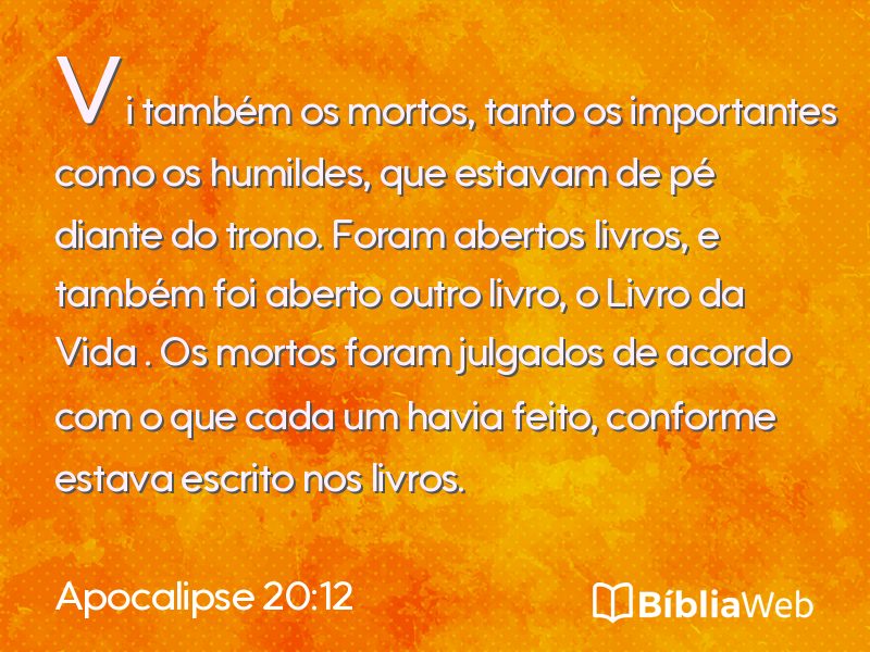 Apocalipse 20:12 em imagem para compartilhar
