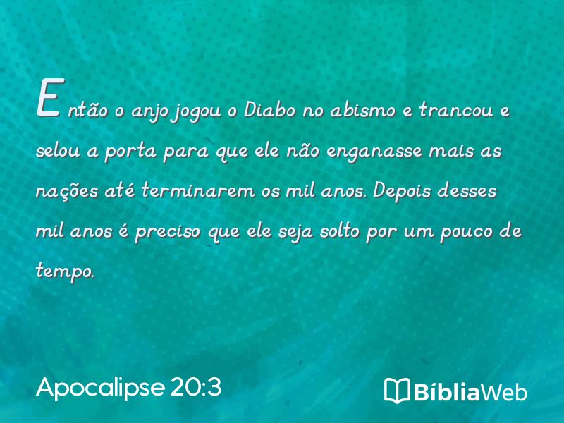 Apocalipse 20:3 em imagem para compartilhar