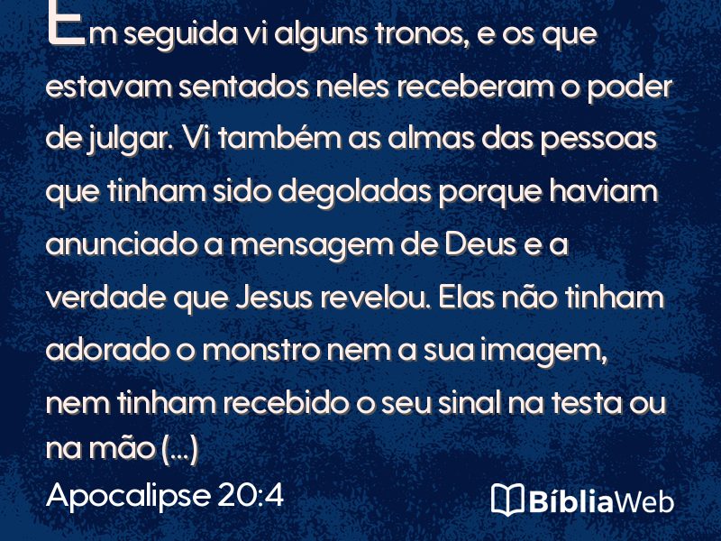 Apocalipse 20:4 em imagem para compartilhar