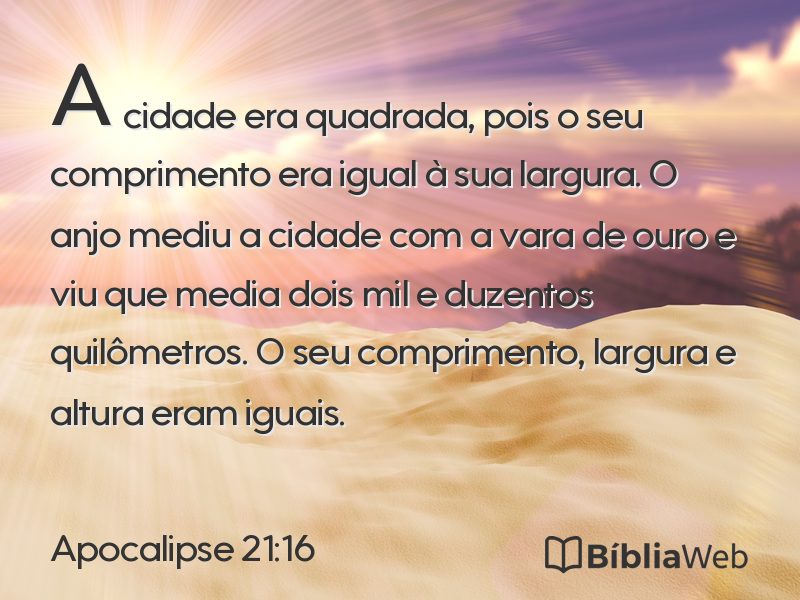 Apocalipse 21:16 em imagem para compartilhar