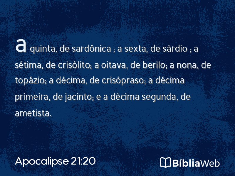 Apocalipse 21:20 em imagem para compartilhar