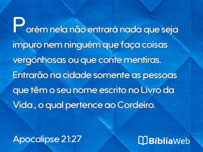 Apocalipse 21:27 em imagem para compartilhar