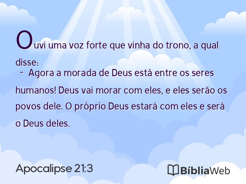 Apocalipse 21:3 em imagem para compartilhar