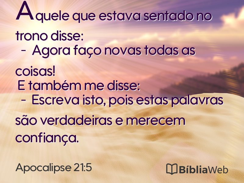 Apocalipse 21:5 em imagem para compartilhar
