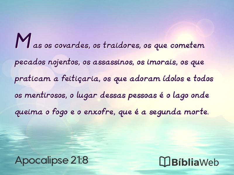 Apocalipse 21:8 em imagem para compartilhar