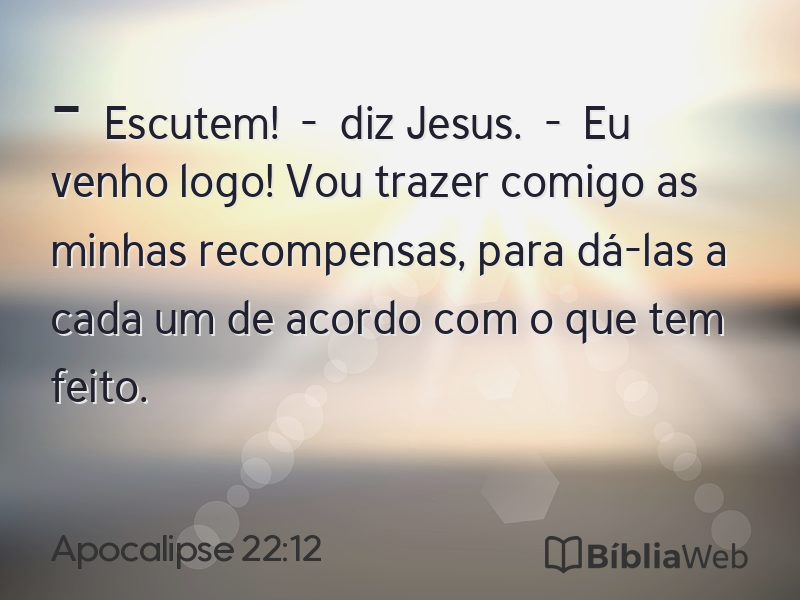Apocalipse 22:12 em imagem para compartilhar