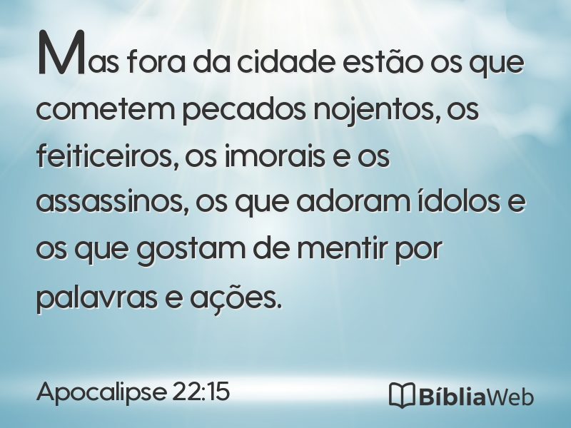 Apocalipse 22:15 em imagem para compartilhar