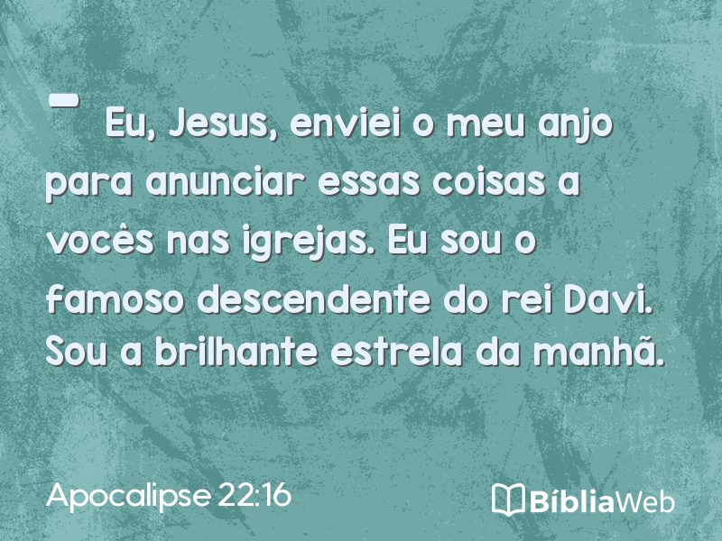 Apocalipse 22:16 em imagem para compartilhar