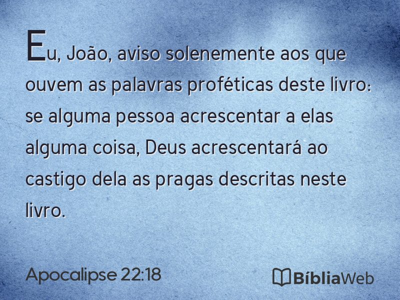 Apocalipse 22:18 em imagem para compartilhar