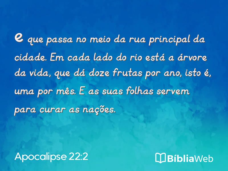 Apocalipse 22:2 em imagem para compartilhar