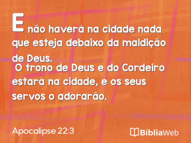 Apocalipse 22:3 em imagem para compartilhar
