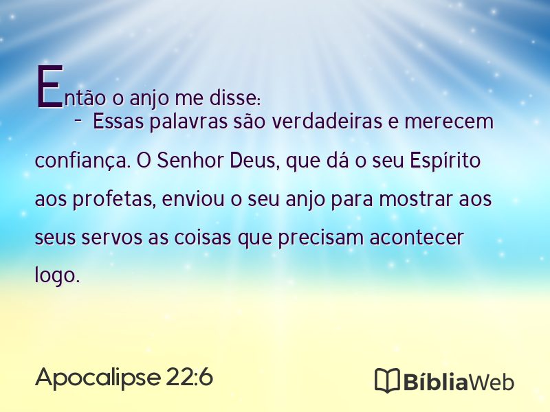 Apocalipse 22:6 em imagem para compartilhar