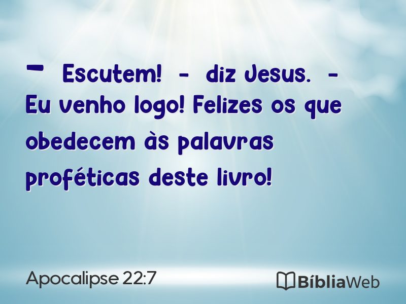 Apocalipse 22:7 em imagem para compartilhar