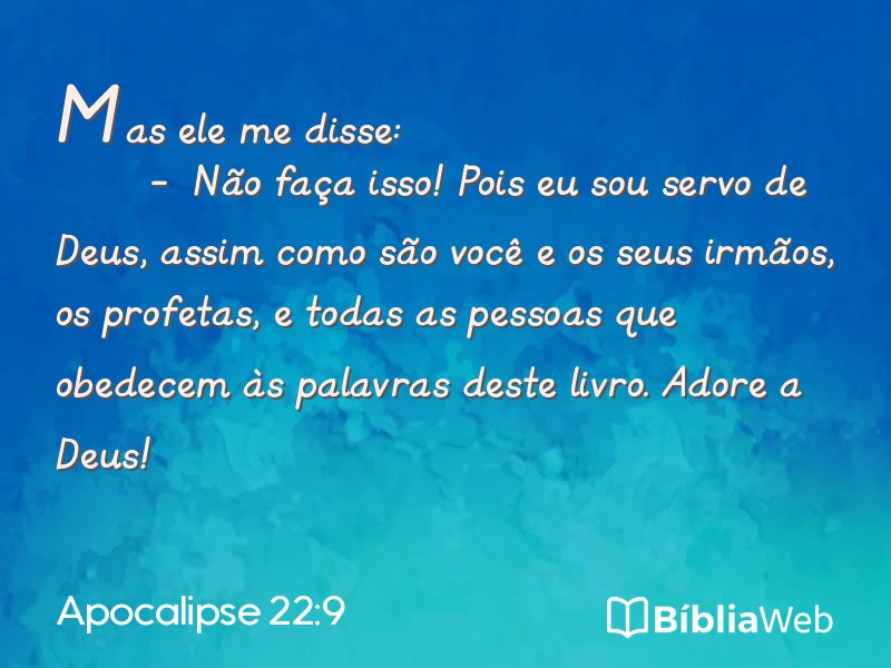 Apocalipse 22:9 em imagem para compartilhar