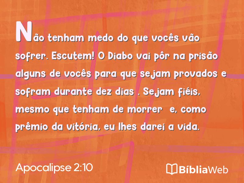 Apocalipse 2:10 em imagem para compartilhar