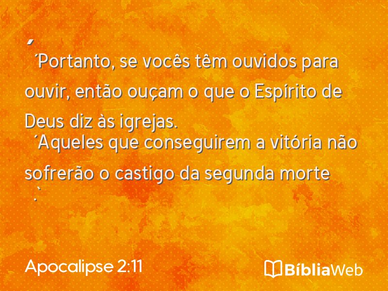 Apocalipse 2:11 em imagem para compartilhar