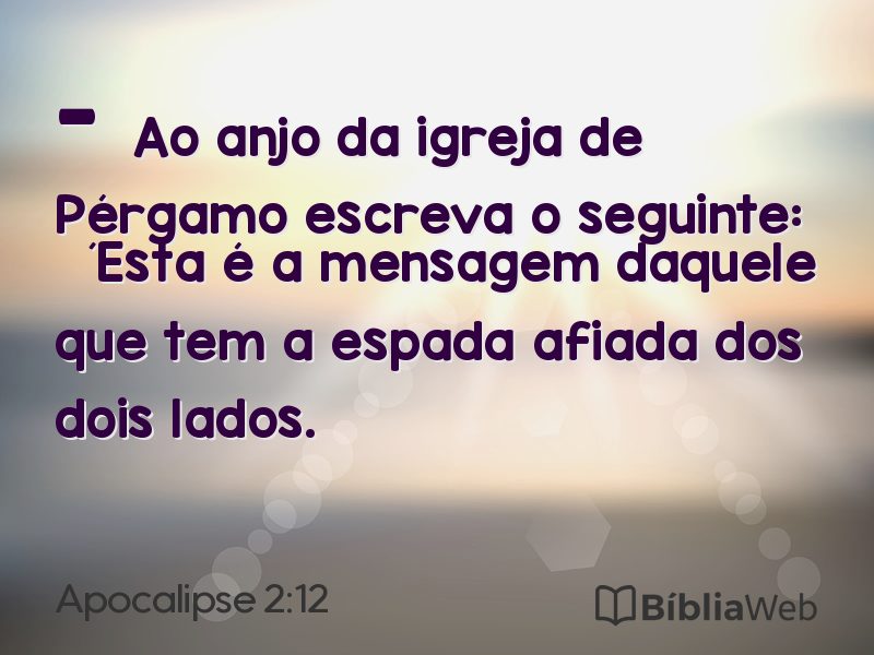 Apocalipse 2:12 em imagem para compartilhar