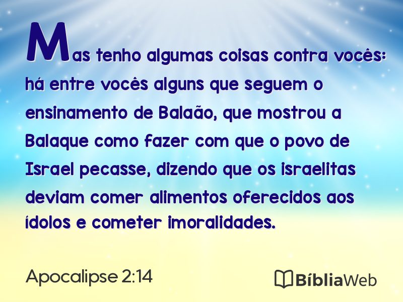 Apocalipse 2:14 em imagem para compartilhar
