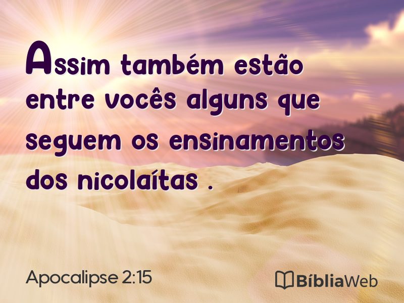 Apocalipse 2:15 em imagem para compartilhar