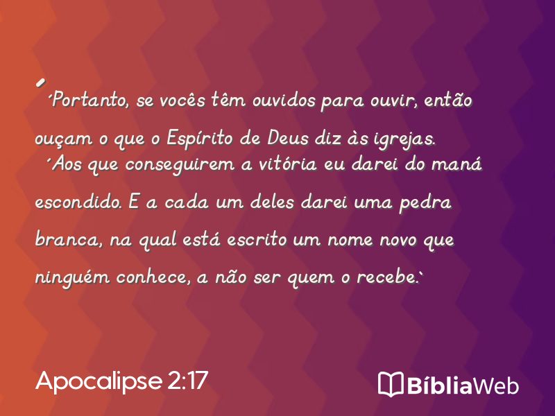 Apocalipse 2:17 em imagem para compartilhar