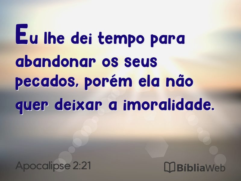 Apocalipse 2:21 em imagem para compartilhar