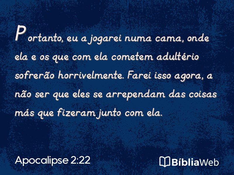 Apocalipse 2:22 em imagem para compartilhar