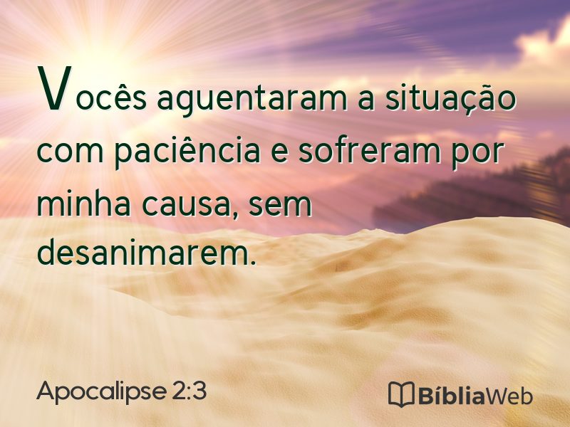 Apocalipse 2:3 em imagem para compartilhar