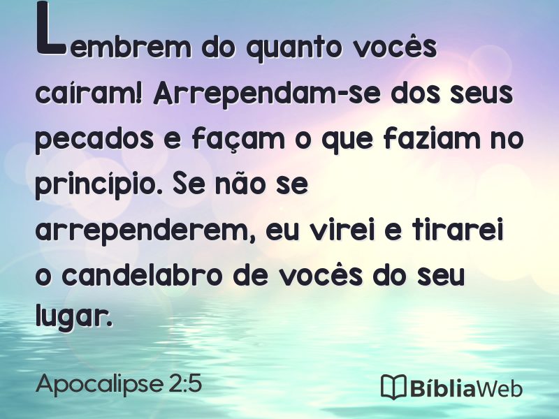 Apocalipse 2:5 em imagem para compartilhar