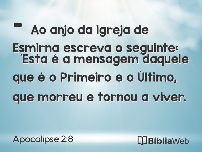 Apocalipse 2:8 em imagem para compartilhar