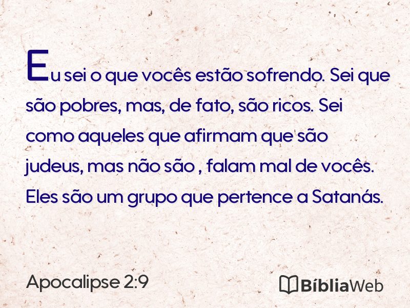 Apocalipse 2:9 em imagem para compartilhar
