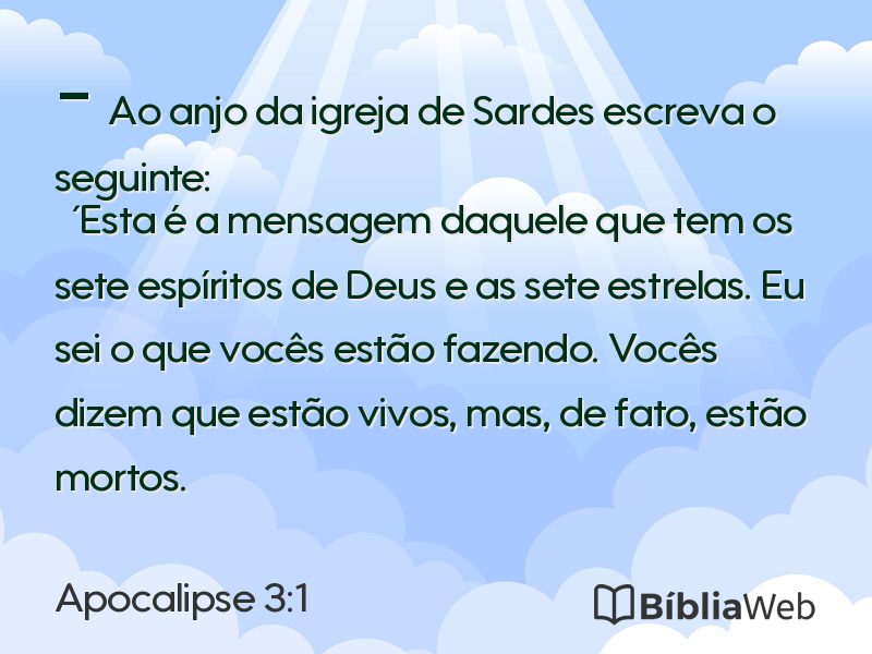 Apocalipse 3:1 em imagem para compartilhar
