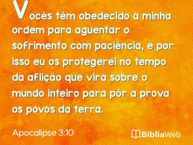 Apocalipse 3:10 em imagem para compartilhar