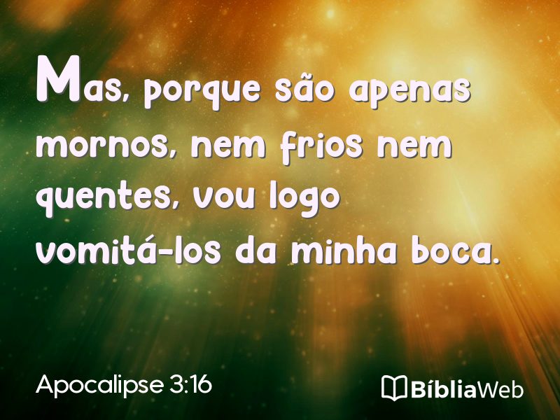 Apocalipse 3:16 em imagem para compartilhar