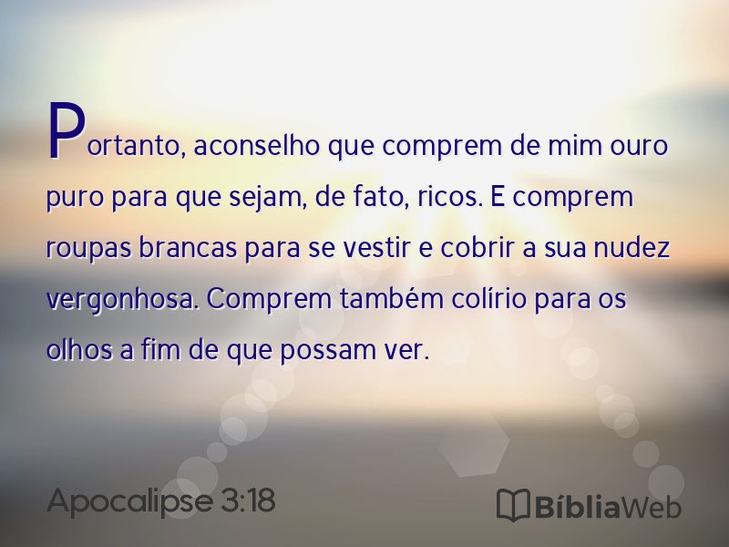 Apocalipse 3:18 em imagem para compartilhar
