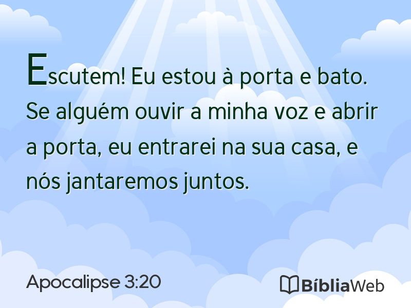 Apocalipse 3:20 em imagem para compartilhar