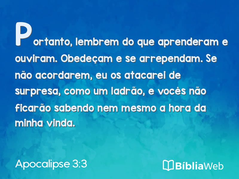Apocalipse 3:3 em imagem para compartilhar